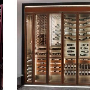 Cave à vin inox avec porte vitrée