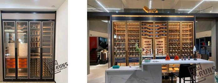 Cave à vin inox double porte vitrée